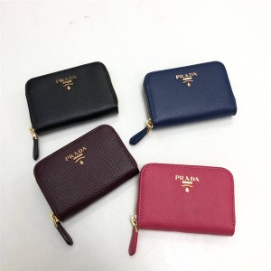 Prada/普拉达香港官网价格女士短款钱包新款牛皮拉链零钱包卡包1MM268