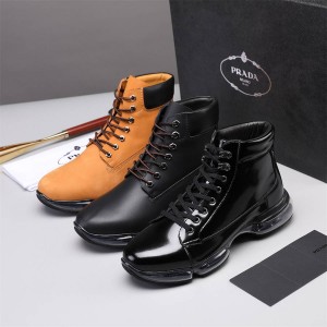 Prada/普拉达美国官网代购新款高帮男鞋男士切尔西气垫短靴