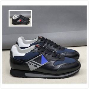 Prada普拉达美国官网代购新款男鞋男士侧面字母LOGO运动鞋